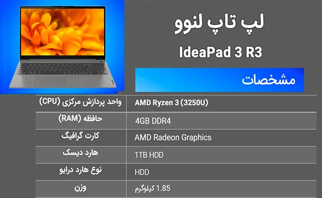 لپ‌تاپ لنوو Ideapad 3 R3 